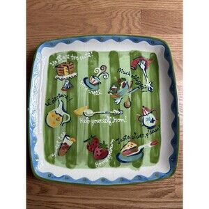 Southern Living Platter Old South‎ Signed By Becky Denny 11.25” Square Serving